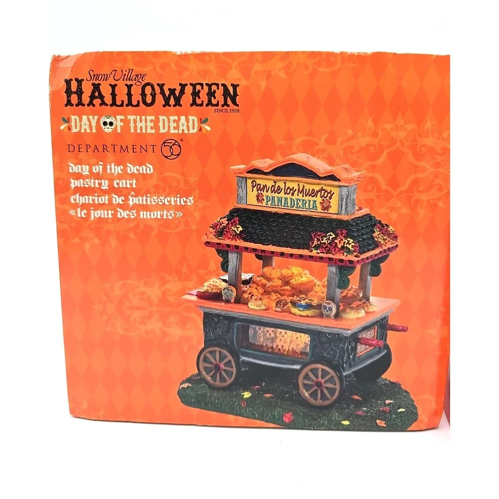 Department 56 DAY Of The DEAD‎ PASTRY Cart  And Bread Of The Dead Halloween